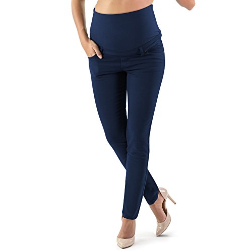 Pantalón Premamá Corte Slim Impecable, Material Elástico y Suave, Muchos Colores - Made in Italy (36, Azul Oscuro) Pantalón Premamá Corte Slim Impecable, Material Elástico y Suave, Muchos Colores - Made in Italy (36, Azul Oscuro)