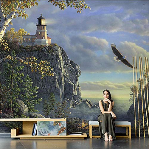 Papel Pintado Autoadhesivo Castillo Mágico Fotomurales Decorativos Pared 400 x 280 cm - 260g/m2 no Tejido Fabricado Fotomurales 3D papel pintado pared dormitorio Salon