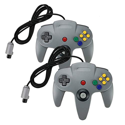 Paquete de 2 controladores N64, joystick Gamepad largo con cable para juegos clásicos de consola Nintendo 64, jugador de juego para Mario Kart/Perfect Dark