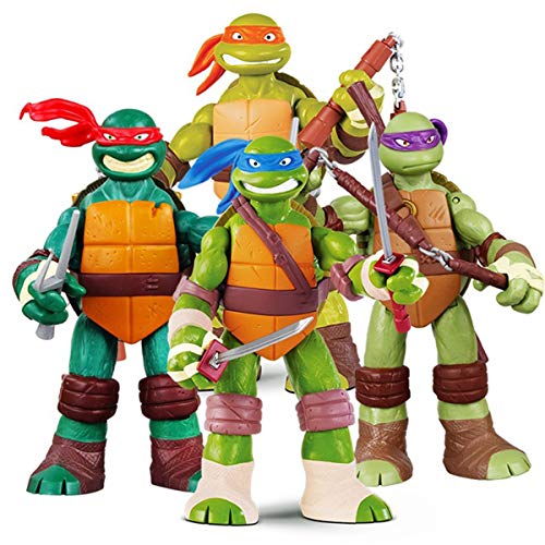 Paquete de 4 Juguetes de Tortuga Ninja Mutante Adolescente Figuras de Acción de Tortuga Ninja Mutante Adolescente Modelo de Personaje de Acción 12cm (4.8'') Ninja Turtles Figures