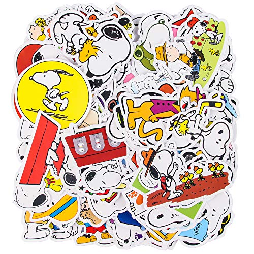 Paquete de Pegatinas 100pcs, Pegatinas, Lindos Adhesivos Estéticos VSCO, Adhesivos de Vinilo Impermeables y Duraderos, Adhesivos para Laptop, Usados en Autos, Motos, Patinetas y Equipaje (Snoopy)