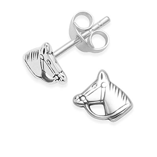 Para ropa de niños de plata de ley de cabeza de caballo Juego de pendientes de - TAMAÑO: 7 mm 5002. Caja de regalo Juego de pendientes de caballo Para ropa de niños de plata de ley de cabeza de caballo Juego de pendientes de - TAMAÑO: 7 mm 5002. Caja de regalo Juego de pendientes de caballo