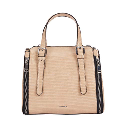 Parfois - Bolso Tote Grabado Animal Detalle Cremalleras - Mujeres - Tallas M - Beige