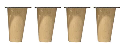 Patas de madera de Haya, con placa de montaje instalada. Pack de 4 unidades de patas para muebles, 8,10,12,15,20.cm alto, patas de madera cónicas rectas. (4 unidades 10 cm, Natural) Patas de madera de Haya, con placa de montaje instalada. Pack de 4 unidades de patas para muebles, 8,10,12,15,20.cm alto, patas de madera cónicas rectas. (4 unidades 10 cm, Natural)
