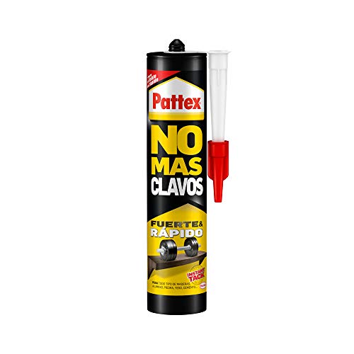 Pattex No Más Clavos Original, adhesivo de montaje resistente, pegamento extrafuerte para madera, metal y más, adhesivo blanco instantáneo, 1 cartucho x 370 g