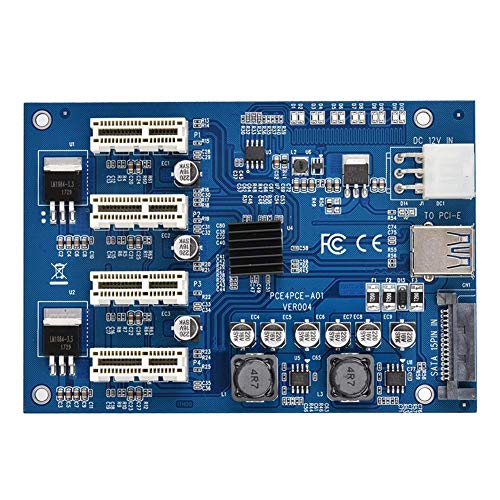 PCE4PCE-A01 Kit de expansión PCI-E, adaptador de tarjeta PCI-E, extensor convertidor de 4 puertos tarjeta PCI-E, tarjeta de interfaz múltiple PCI-E para Windows/Linux/iOS