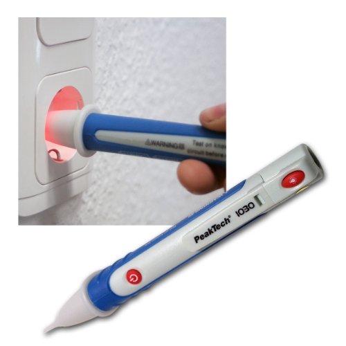 PeakTech 1030 - Probador de Voltaje de Ca Sin Contacto con Lámpara Led, Rango de Operación de 90-1000 V Ca, Dispositivo de Prueba, Multímetro Portátil con Pluma, Señal Acústica - 157 x 26 mm PeakTech 1030 - Probador de Voltaje de Ca Sin Contacto con Lámpara Led, Rango de Operación de 90-1000 V Ca, Dispositivo de Prueba, Multímetro Portátil con Pluma, Señal Acústica - 157 x 26 mm
