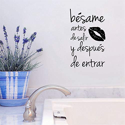 pegatina de pared etiqueta de la pared Besame Antes De Salir y Despues De Entrar Español Love Quotes For Home Bedroom Living Room Decor