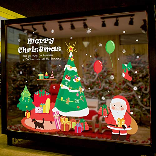 Pegatinas de pared para sala de estar 2020 de vinilo de Navidad para ventanas de paredes, calcomanías de muñeco de nieve extraíble decoración de la cocina, citas para el día de San Patricio en (C)