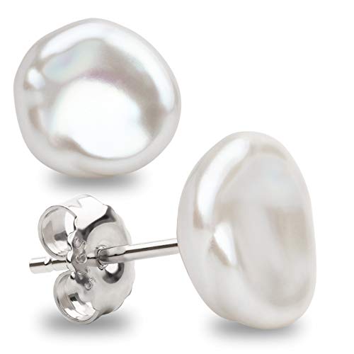Pendientes de Mujer de Perlas Cultivadas Keshi Blancas de Agua Dulce SECRET & YOU - Plata de Ley de 925 milésimas - Disponibles en 10 tallas desde 7-8 mm hasta 15-16 mm