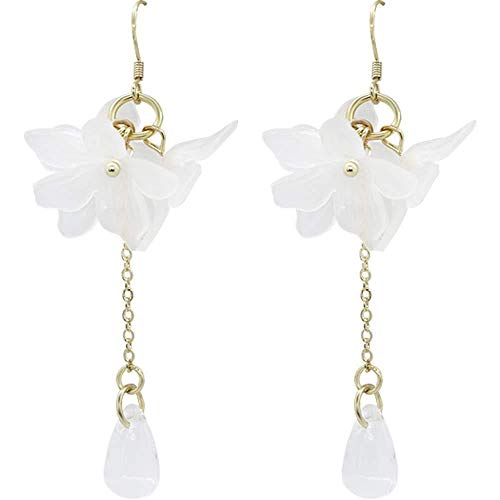 Pendientes Pendiente de aguja de plata 925 de la serie Flower God. Pendientes colgantes de pétalos blancos mate Accesorios de mujer 6.6 * 6.6c Pendientes Pendiente de aguja de plata 925 de la serie Flower God. Pendientes colgantes de pétalos blancos mate Accesorios de mujer 6.6 * 6.6c
