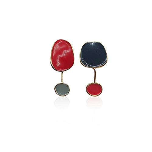 Pendientes Rojo De Moda Aretes Aretes De Personalidad Asimétrica Randy Color Earrings Largo