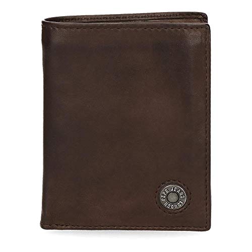 Pepe Jeans Button Cartera Vertical Marrón 8,5x10,5x1 cms Piel Pepe Jeans Button Cartera Vertical Marrón 8,5x10,5x1 cms Piel