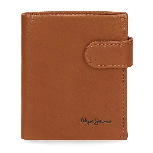 Pepe Jeans Fair Cartera Vertical con Cierre de Clic Marrón 8,5x10,5x1 cms Piel Pepe Jeans Fair Cartera Vertical con Cierre de Clic Marrón 8,5x10,5x1 cms Piel