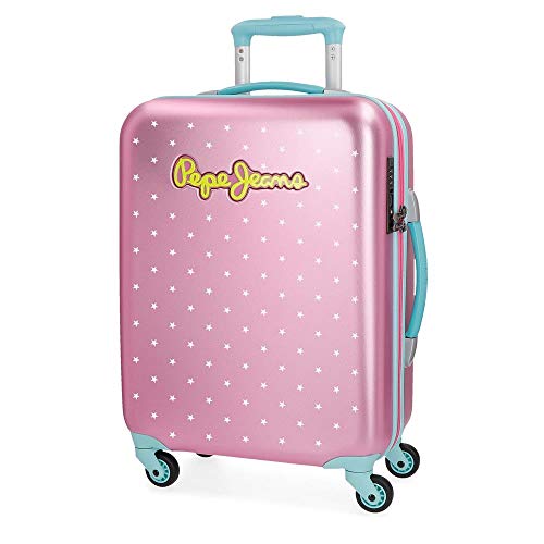 Pepe Jeans Liberty - Maleta de cabina rígida, 55 cm, Rosa Pepe Jeans Liberty - Maleta de cabina rígida, 55 cm, Rosa