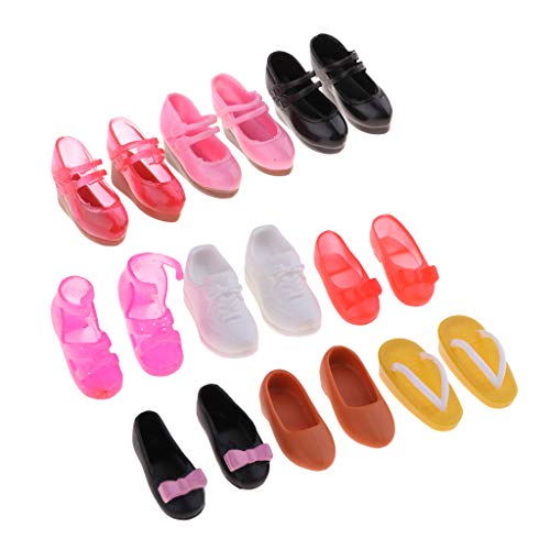 perfeclan 9 Pares De 1/6 Muñecas Zapatos Sandalias para Muñecas Blythe Accesorios De Ropa, Niños Niñas Juguete