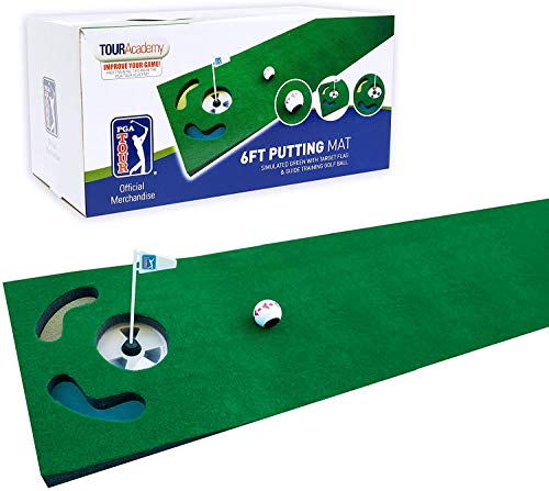 PGA Tour PGAT21 - Alfombra para Putting con Pelota marcada y Consejos de Entrenamiento (183 cm) de Golf