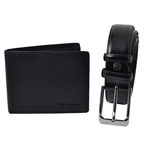 Pierre Cardin Estuche regalo para hombre, juego de cinturón acortable y cartera de piel auténtica (Talla 54-56)