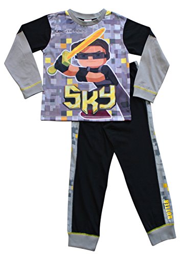 Pijamas de cielo para niños con texto "You Tube Heroes Pijamas de cielo para niños con texto "You Tube Heroes