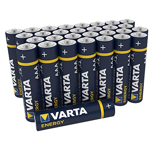 Pila VARTA Energy AAA Micro LR03 (paquete de 30 unidades), pila alcalina – "Made in Germany" – ideal para radios y relojes de pared Pila VARTA Energy AAA Micro LR03 (paquete de 30 unidades), pila alcalina – "Made in Germany" – ideal para radios y relojes de pared