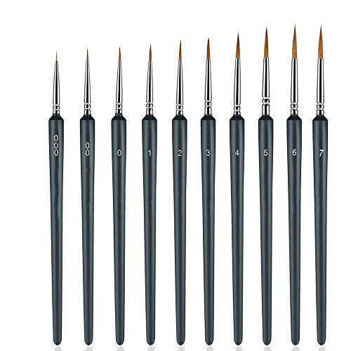 Pinceles para Pintura, 10 Piezas Pinceles Acrilico, Miniatura Cepillos para Pintura de Arte Brochas Redondas de Arte Profesionales, Juego de Pinceles para Pintar al Óleo/Acrílica/Acuarela Pinceles para Pintura, 10 Piezas Pinceles Acrilico, Miniatura Cepillos para Pintura de Arte Brochas Redondas de Arte Profesionales, Juego de Pinceles para Pintar al Óleo/Acrílica/Acuarela