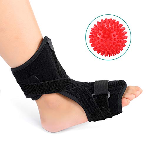 PINCOU Fascitis plantar noche Splint, Soporte ortopédico con rodillo de masaje para hombres y mujeres tanto para la izquierda y la derecha, Fascitis plantar noche Splint para pies caídos y tendinitis