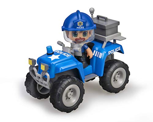 Pinypon Action - Quad con 1 Figura de policía para niños y niñas a Partir de 4 a 8 años, (Famosa 700015582)