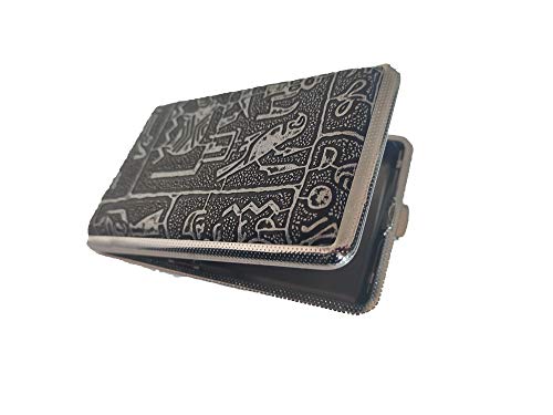 pitillera Elegante Unisex para 12 Unidades de Cigarrillos,cajetilla de Acero Inoxidable para Cigarrillos