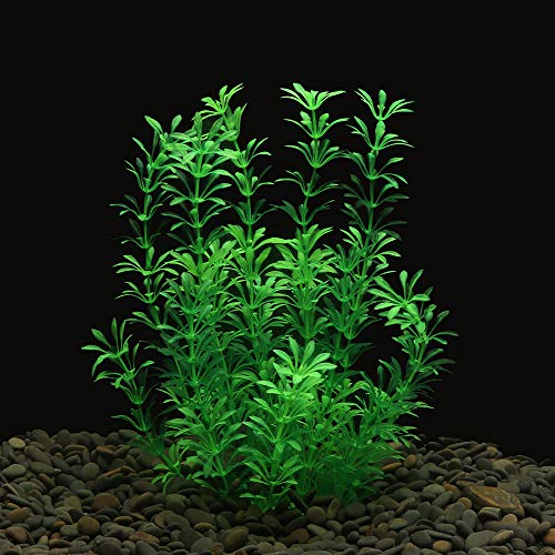 Plantas de acuario grandes de plástico artificial, plantas de pecera, decoración de adorno seguro para todos los peces, 30 cm de alto, 10 cm de ancho, color verde