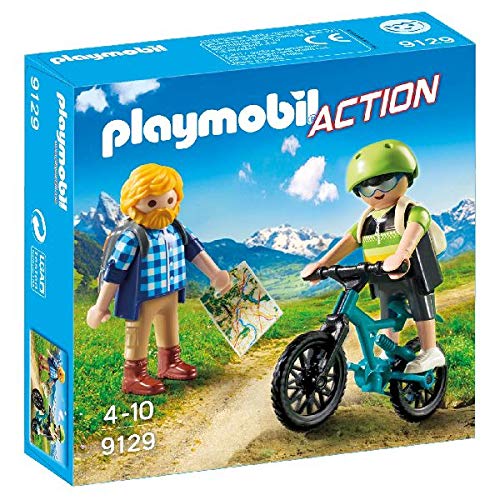 PLAYMOBIL- Ciclista y Excursionista Juguetes, Multicolor (9129)