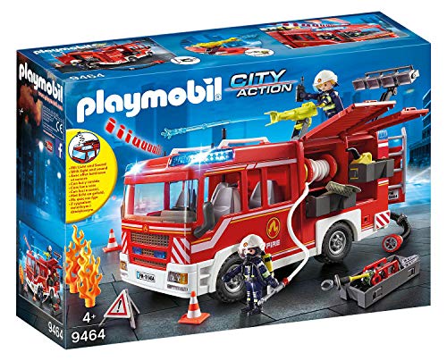 PLAYMOBIL City Action Camión de Bomberos con Luces y Sonido, a Partir de 4 Años (9464)