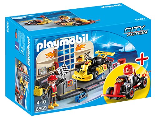 Playmobil StarterSet - City Action Taller Karts Playsets de Figuras de jugete, Color Multicolor (Playmobil 6869)