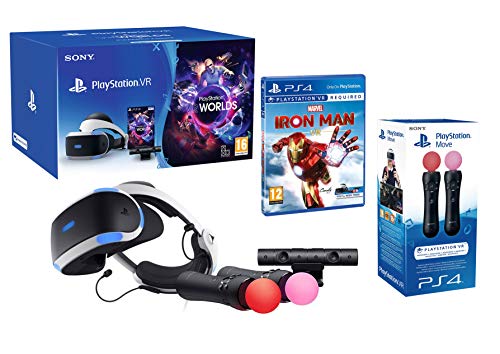 PlayStation VR2 Marvel's Iron Man VR + VR Worlds + Mandos Move Twin pack + Camara V2