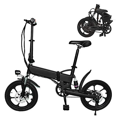 Plegable Bicicleta Eléctrica, Bicicleta De Crucero De 14" Adult Bicicleta Plegable 250W del Motor, A 30 Km De Largo Alcance, Ciudad E-Bici con El Pedal Y La Cadena,Negro,36V 5.2Ah Plegable Bicicleta Eléctrica, Bicicleta De Crucero De 14" Adult Bicicleta Plegable 250W del Motor, A 30 Km De Largo Alcance, Ciudad E-Bici con El Pedal Y La Cadena,Negro,36V 5.2Ah