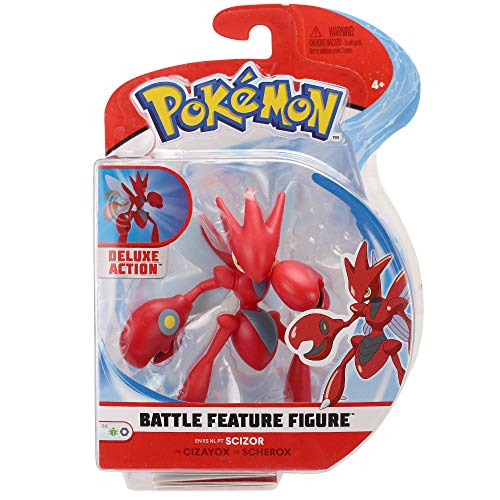 PoKéMoN Figura Scizor | 11,5 CM | Nueva Ola 2020 | Detalles Auténticos y Mecanismos Dinámicos Únicos