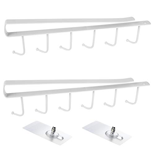 POKIENE Inserte el Portavasos 2 Pzs, Gabinete del Gancho de Almacenamiento, el Portavasos 6 Tazas, Debajo del Gancho del Estante Sin Perforar para La Cocina, Ofrezca 4 Tornillos Adhesivos - Blanco POKIENE Inserte el Portavasos 2 Pzs, Gabinete del Gancho de Almacenamiento, el Portavasos 6 Tazas, Debajo del Gancho del Estante Sin Perforar para La Cocina, Ofrezca 4 Tornillos Adhesivos - Blanco