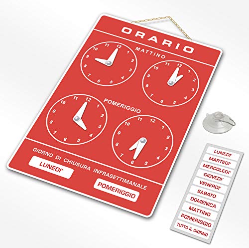 Politarghe R-006 - Cartel para horarios de apertura de tienda, estudio, laboratorio, bar, dorado Politarghe R-006 - Cartel para horarios de apertura de tienda, estudio, laboratorio, bar, dorado