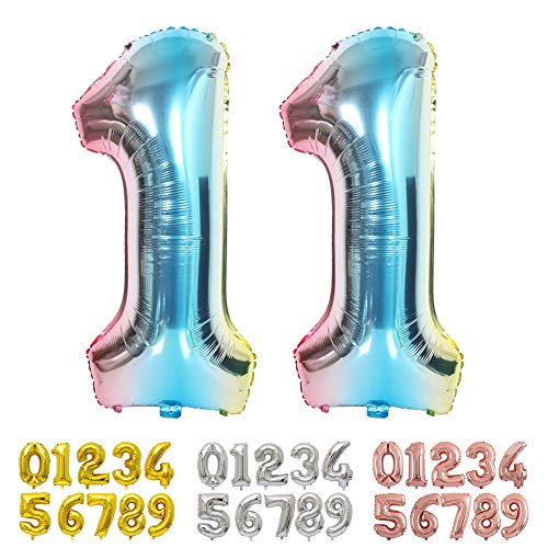 Ponmoo Foil Globo Número 11 Azul, Gigante Numeros 0 1 2 3 4 5 6 7 8 9 10-19 20-29 30 40 50 60 70 80 90 100, Grande Globos para La Boda Aniversario, Globo de Cumpleaños Fiesta Decoración Ponmoo Foil Globo Número 11 Azul, Gigante Numeros 0 1 2 3 4 5 6 7 8 9 10-19 20-29 30 40 50 60 70 80 90 100, Grande Globos para La Boda Aniversario, Globo de Cumpleaños Fiesta Decoración