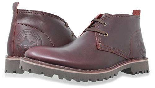 PORTMANN Botas clásicas para hombre | Piel engrasada marrón | Suela Eva extraligera | Hechas a mano en Europa, color Marrón, talla 43.5/44 EU