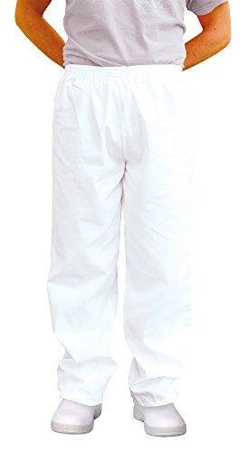 Portwest Pantalones de cocinero, panadero, carnicero, médico, cuidador, gastronomía. Blanco XXXXL