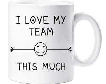 PotteLove Personalized Funny Coffee Mug Tea Cups,Team Mug I Love My Team This Much Funny Mug Cup Pet Gift Secret Santa 11 Oz