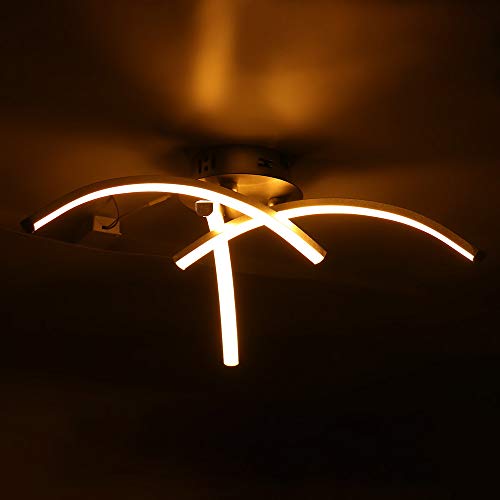 Powstro Lámpara de Techo LED, Luz de Techo del LED, Lámpara de Araña Luz de Techo de Ondulado Moderno con 3 Luces Ondulado para Sala de Estar Dormitorio Comedor 21W (21 W, 3 Luces Blanco Cálido) Powstro Lámpara de Techo LED, Luz de Techo del LED, Lámpara de Araña Luz de Techo de Ondulado Moderno con 3 Luces Ondulado para Sala de Estar Dormitorio Comedor 21W (21 W, 3 Luces Blanco Cálido)