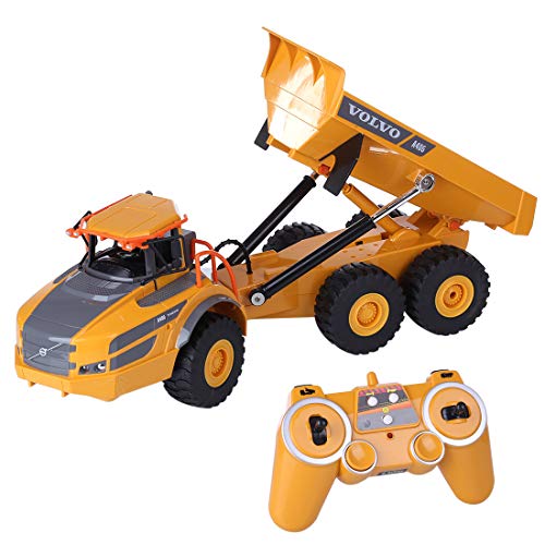 POXL RC Coche Teledirigido, 2.4Ghz 4WD Teledirigido Vehículo Camión volquete articulado para Niños Adultos