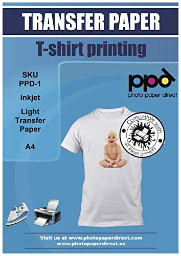 PPD A4 x 5 Hojas de Papel de Transferencia Térmica Para Camisetas, Mascarillas y Tejidos Claros - Para Impresora de Inyección de Tinta Inkjet - PPD-1-5 PPD A4 x 5 Hojas de Papel de Transferencia Térmica Para Camisetas, Mascarillas y Tejidos Claros - Para Impresora de Inyección de Tinta Inkjet - PPD-1-5
