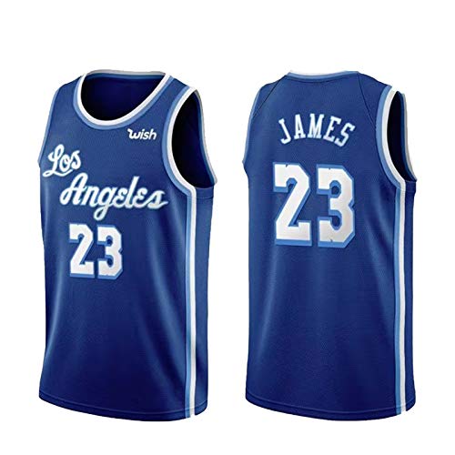 PQMW Lebron James Jersey Shirt Los Angeles Laker #23 Little Emperor - Camiseta deportiva para hombre, transpirable, malla al aire libre, sin mangas, camiseta de abanico.