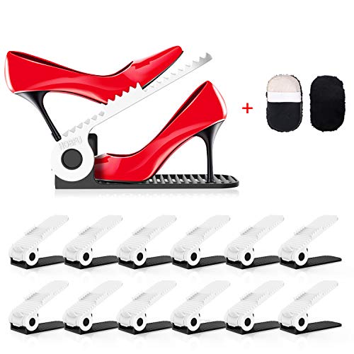 PREUP Organizador Zapatos Set de 12pcs Soporte de Calzado de 4 Niveles Altura Ajustable Organizadores de Zapatos para Armario Ahorra 50% de Espacio para Mujeres y Hombres PREUP Organizador Zapatos Set de 12pcs Soporte de Calzado de 4 Niveles Altura Ajustable Organizadores de Zapatos para Armario Ahorra 50% de Espacio para Mujeres y Hombres
