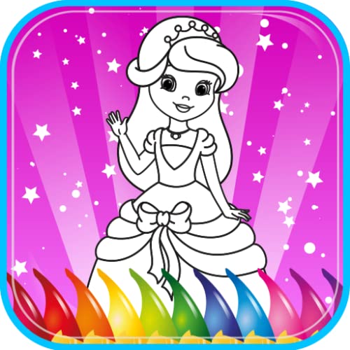 Princesa libro para colorear para los niños, juego de colorear para chicas, guardería y las niñas pequeñas en edad preescolar, los niños de todas las edades. Bellas imágenes de princesas, caballeros, castillos, unicornio, caballo, corazón.