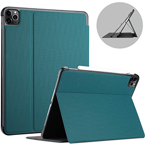 ProCase Funda Antideslizante iPad Pro 11 2.ª generación 2020, Estcuhe Delgado Apoya Cargar Apple Pencil 2, con Tapa Inteligente Carcasa Interna Flexible para iPad Pro 11" 2020 -Verde Azulado