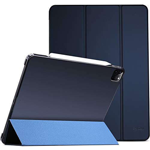 ProCase Funda Delgada para iPad Pro 12,9" 2020, Carcasa Folio Ligera Apoya Carga Apple Pencil 2, con Tapa Inteligente/Reverso Translúcido para iPad Pro 12,9 Pulgadas 4.ª Generación –Azul