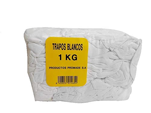 Promade - Trapos Blancos de Algodón para la Aplicación de Barnices, Ceras, Tintes 1 Kg
